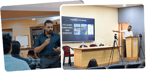 Finance mentor addressing corporate team